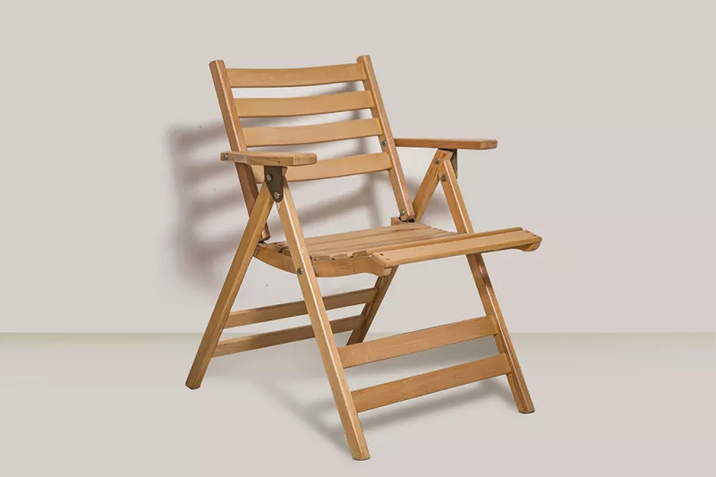 Light Beige Wooden Folding Chair