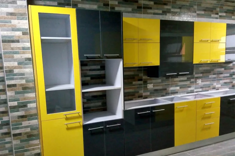 Yellow and Black HPL Kitchen