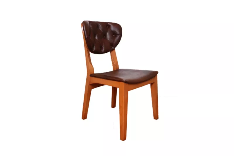 Modern Genuine Leather Chair | Brown