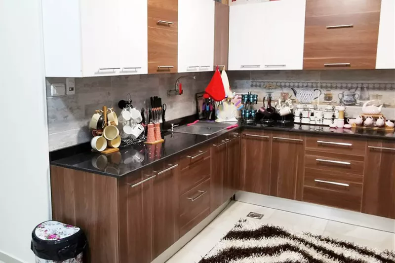 Modern Brown and White Acrylic Kitchen