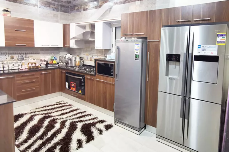 Modern Brown and White Acrylic Kitchen