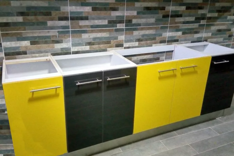Yellow and Black HPL Kitchen