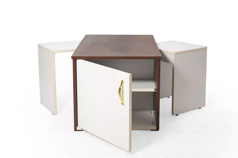 Modern Table 3 Pieces | Brown and White