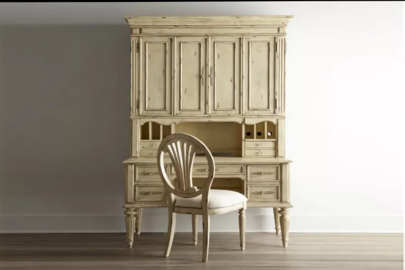 French Library With Chair | White