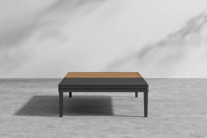 Coffee table in black and wooden color