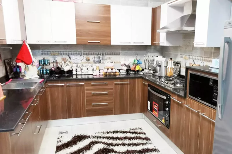 Modern Brown and White Acrylic Kitchen