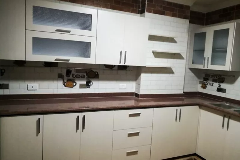 Modern off White HPL Kitchen