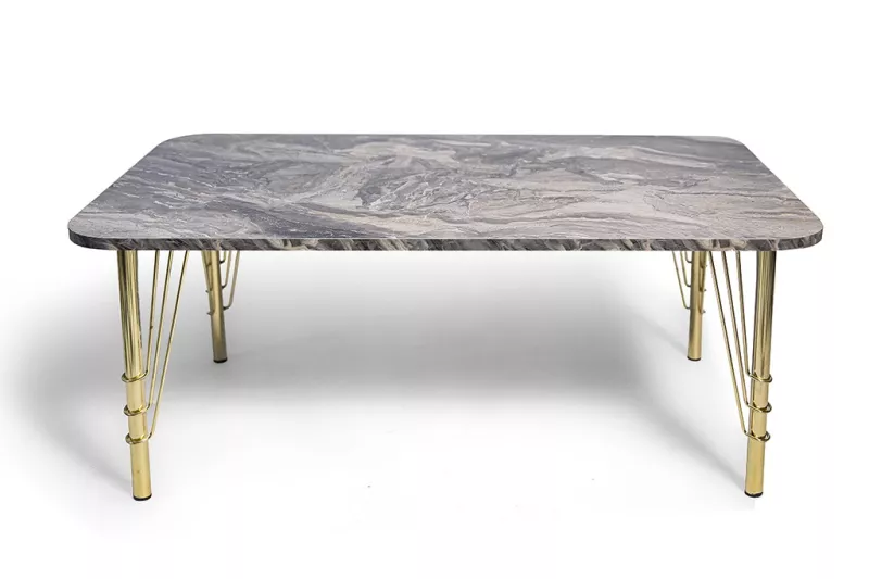 Gray Living  Room Table with Metal Legs