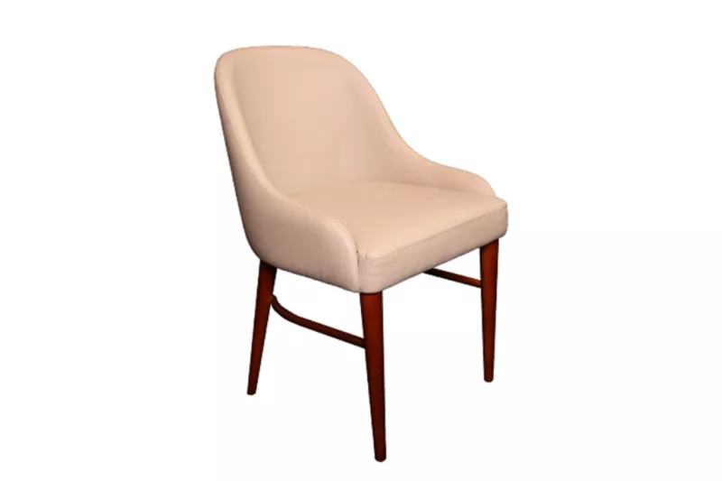 Modern Inverted Leather Fabric Chair | Beige